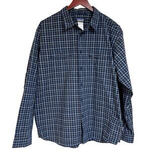 Patagonia Men's Long Sleeve Organic Cotton Shirt Size Large Blue Button Up Smart